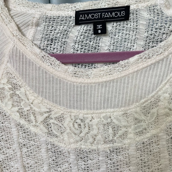 Almost Famous cream sheer blouse size small - Picture 2 of 4